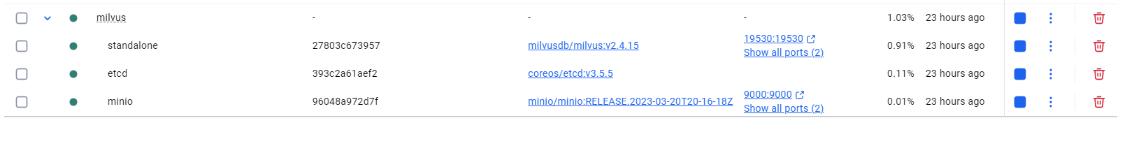 milvus启动