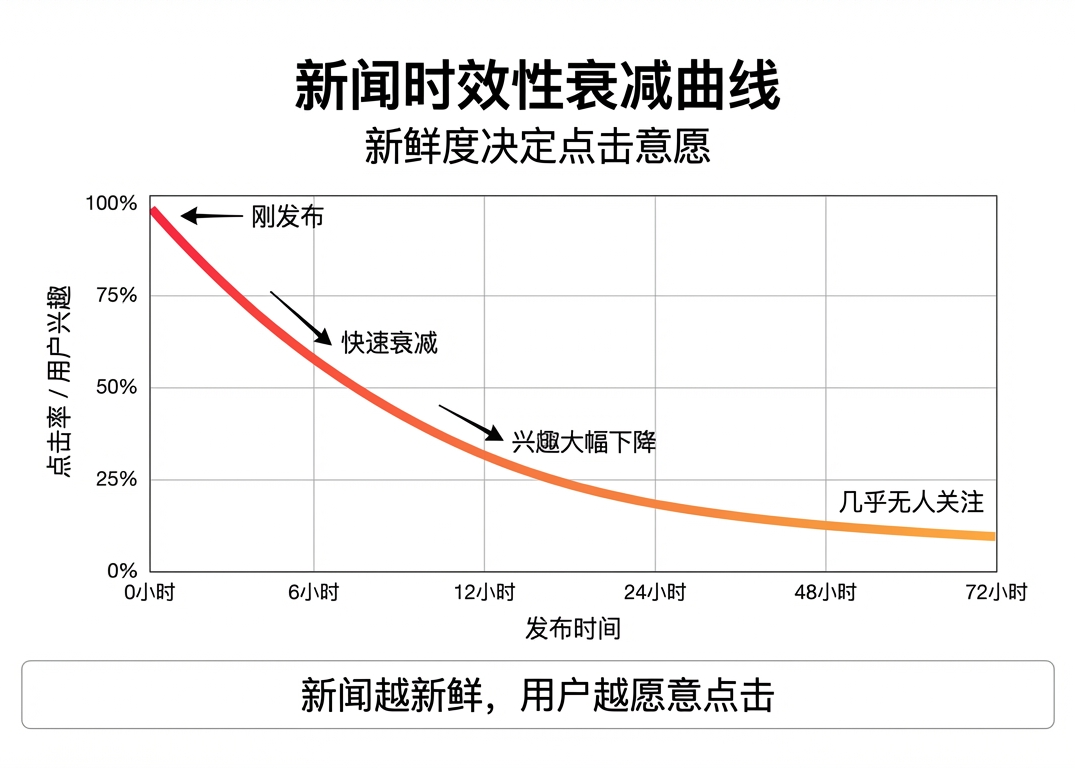新闻时效性：价值随时间衰减