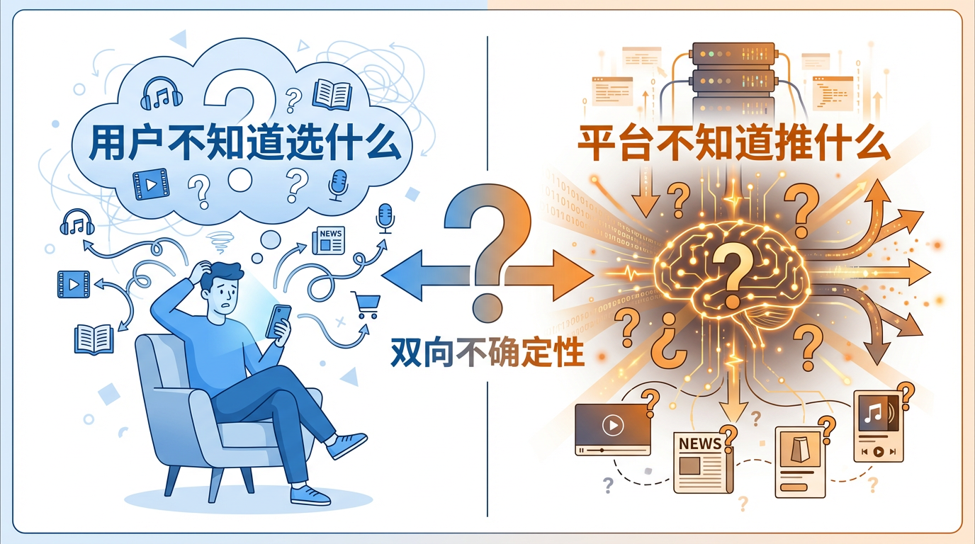 推荐系统要消除的"双向不确定性"示意图