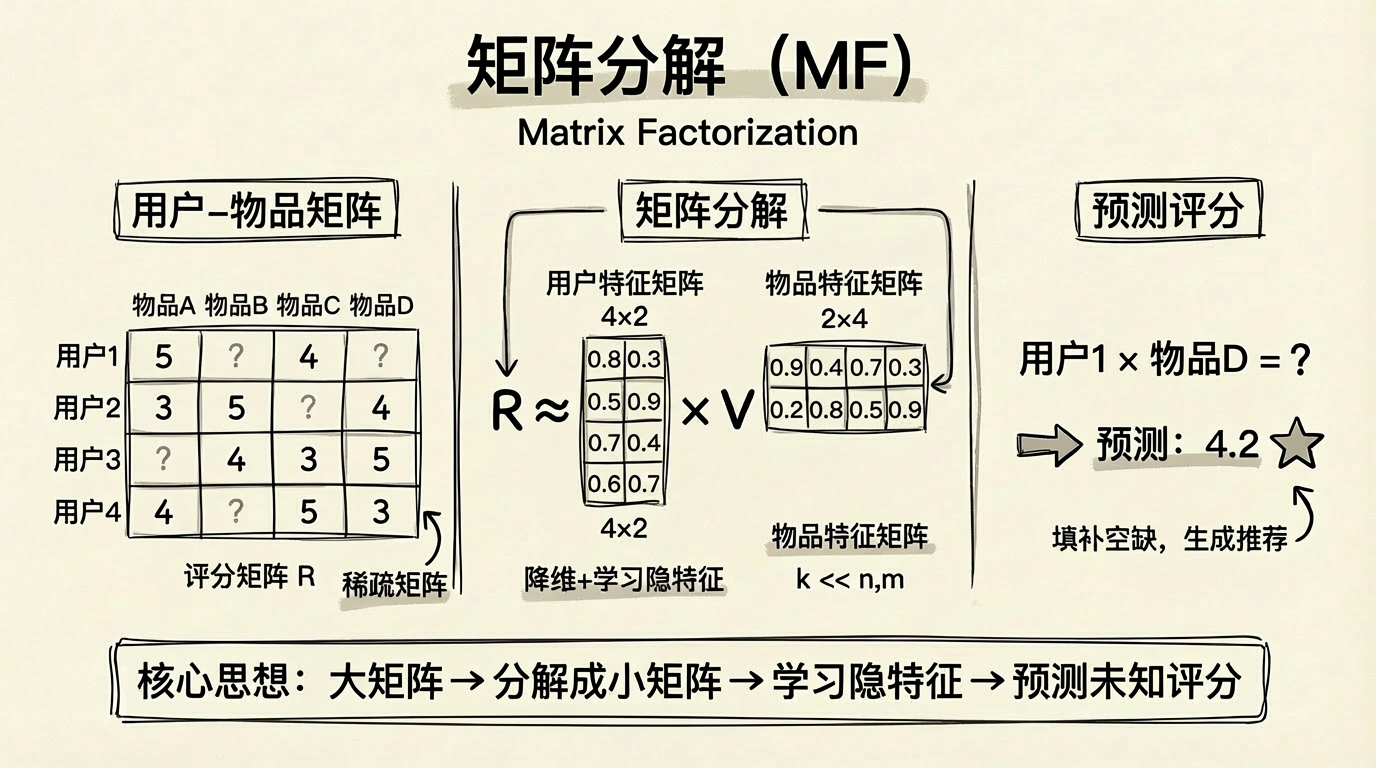 矩阵分解原理示意图